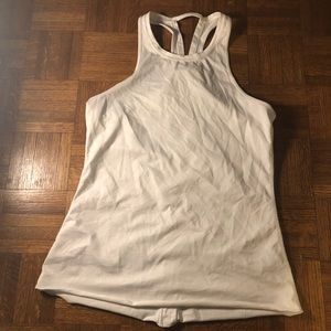 white athletic tank top